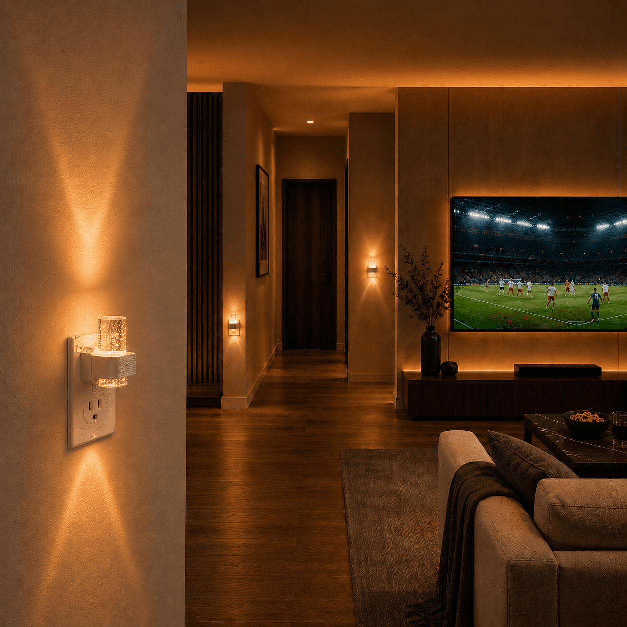 Plug in Night Light, 2 Pack LED Night Lights with Dusk to Dawn Sensor, RGB & 3000K Warm White, 4-Level Adjustable Brightness, Acrylic Bubble Design Nightlight for Bedroom, Bathroom, Hallway